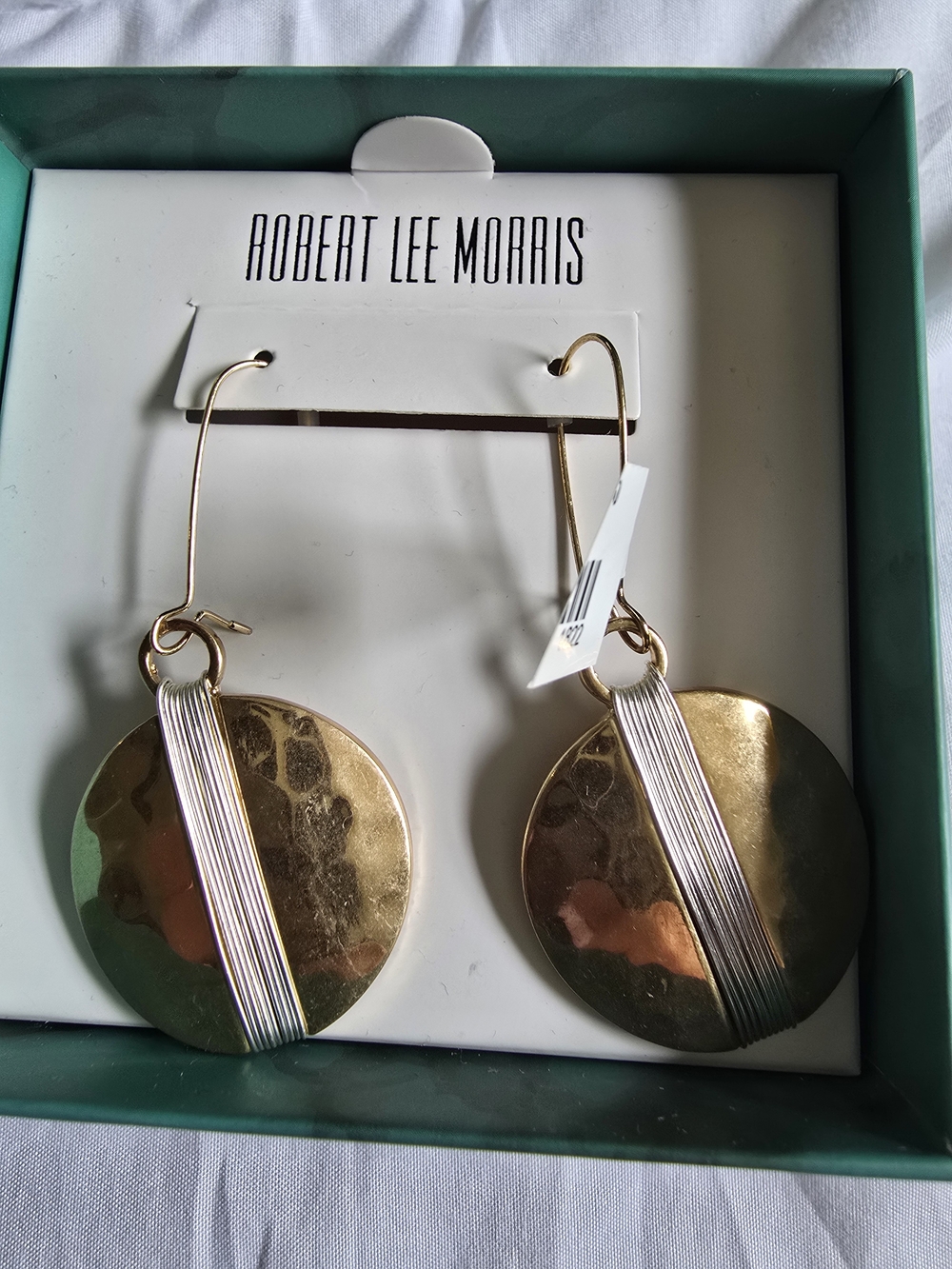 Robert Lee Morris Gold Disc Drop Earrings